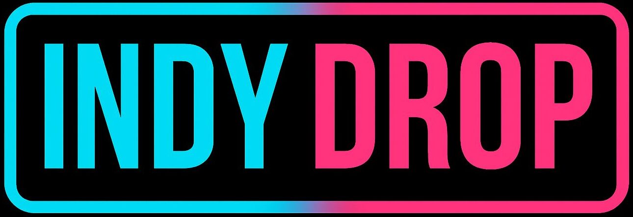 IndyDrop logo in neon blue and pink for independent wrestling calendar website
